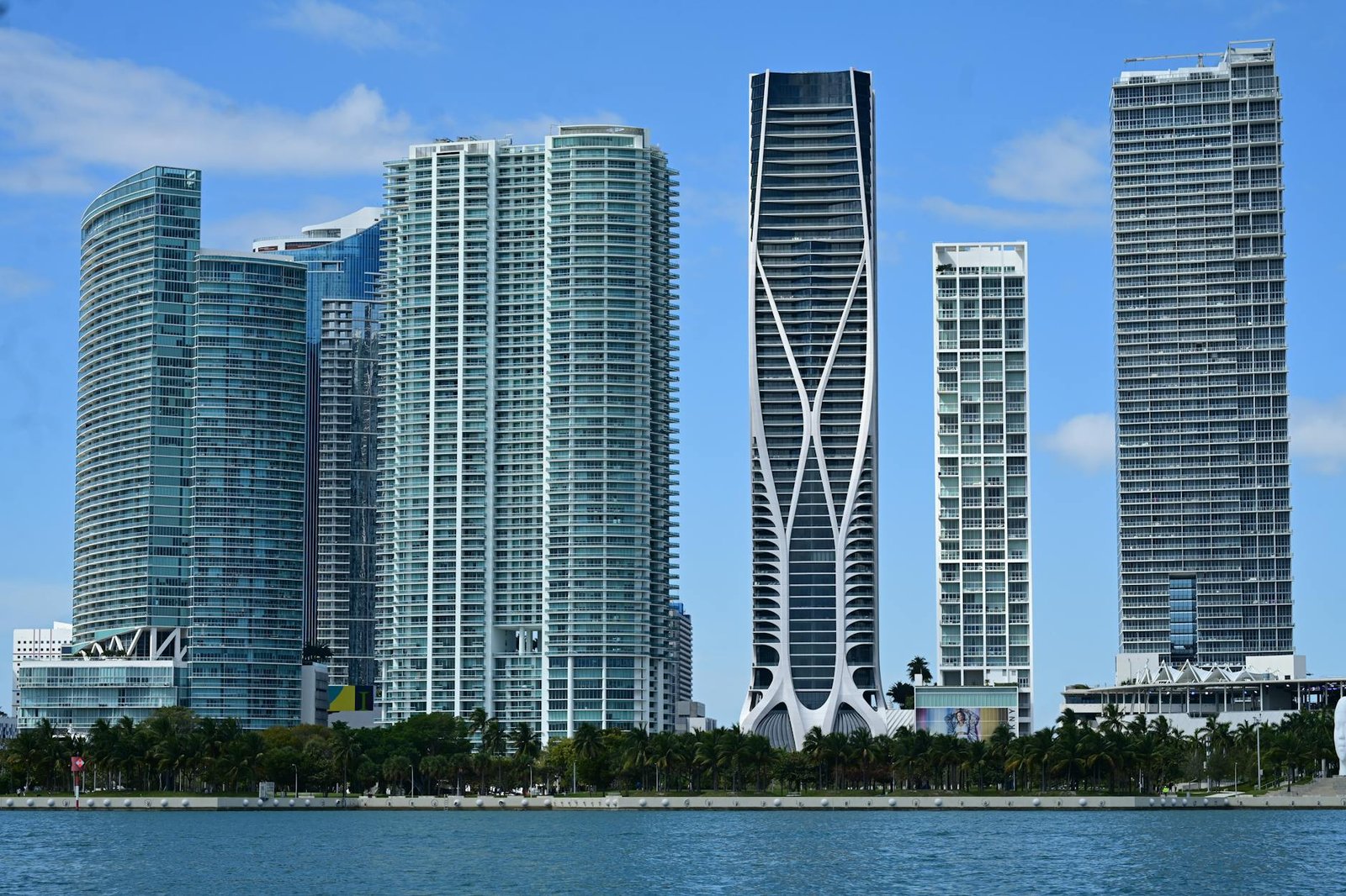 Captivating view of Miami's iconic skyline featuring modern skyscrapers by the waterfront.